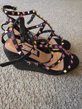 New, platform wedge sandals size 7